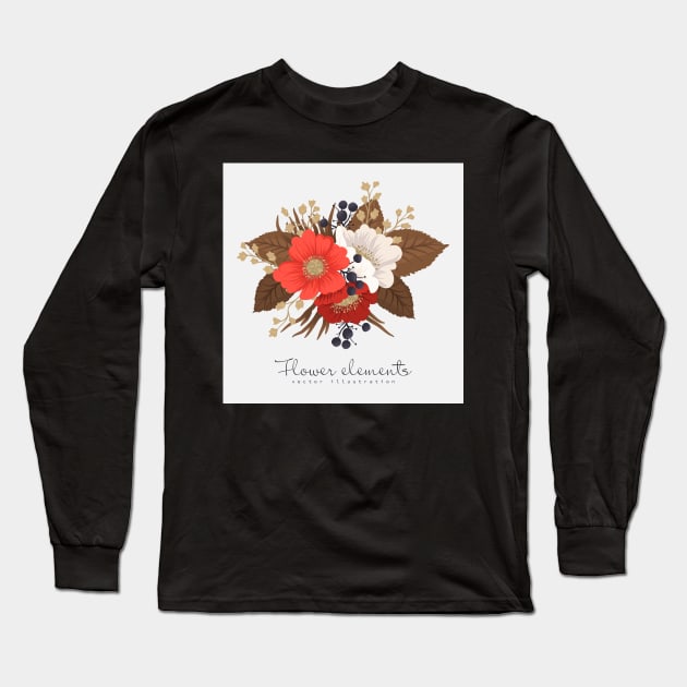 Flower red rose beautiful Long Sleeve T-Shirt by Zheel shop